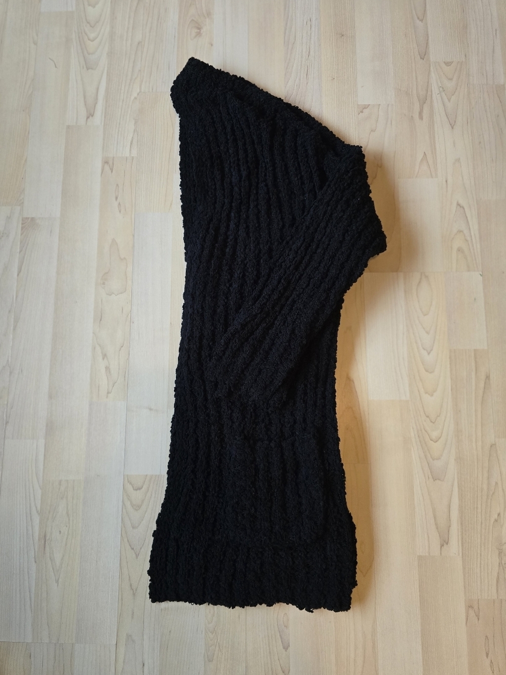 Sabrina Lauren Black Chunky Knit Open Front Cardigan Sjzs Large